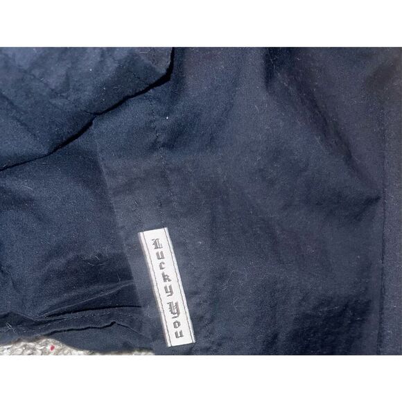 LUCKY BRAND BLACK RUFFLED BUTTON DOWN Sz S Collar Preppy Long Sleeves Minimalist - Picture 4 of 6